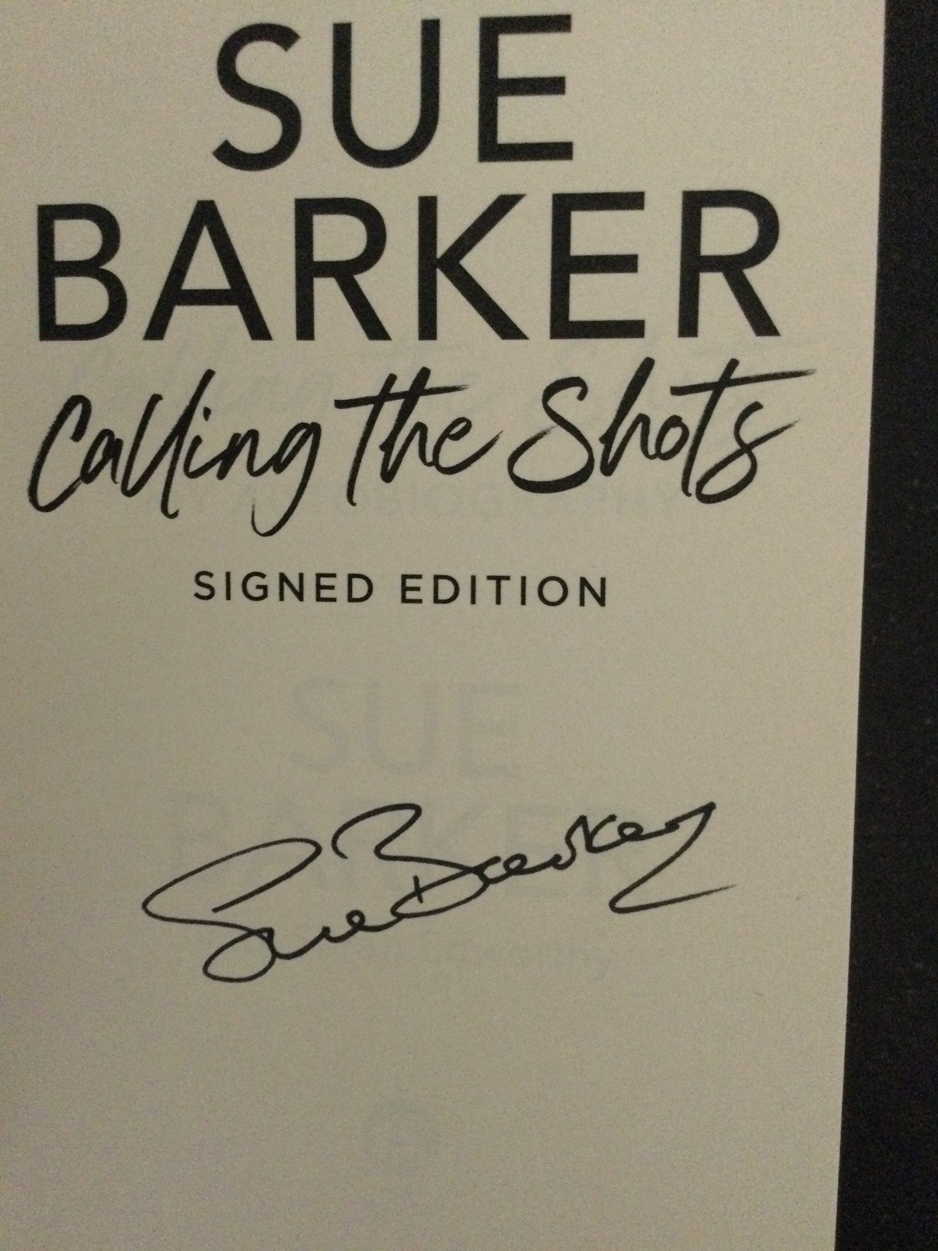Calling The Shots My Autobiography by Sue Barker Hardcover Signed - Image 2