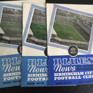Birmingham City v West Bromwich Albion 1956-57, 1957-58 & 1959-60 Match Day Programmes