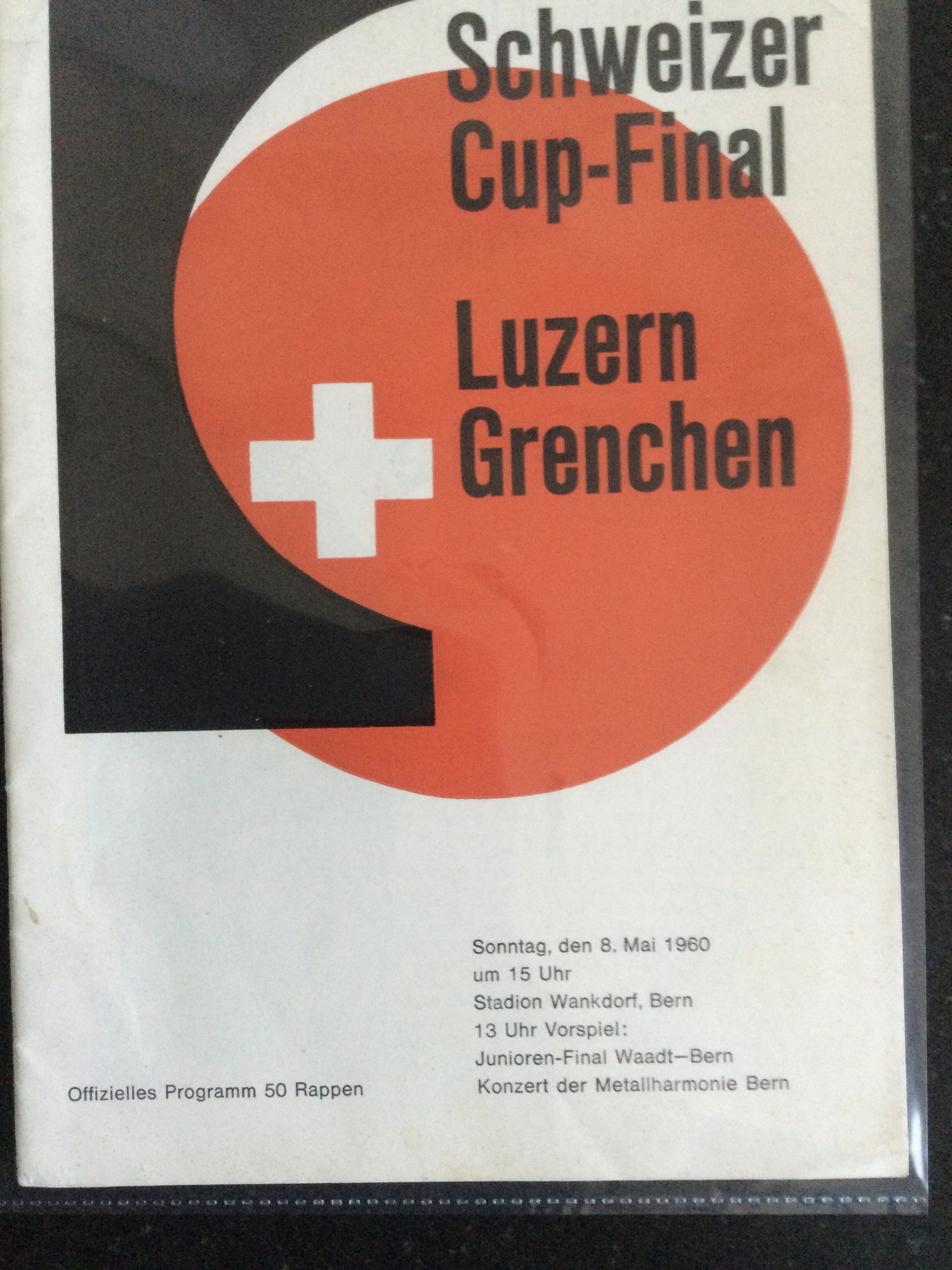 Lucern v Grenchen Switzerland Cup Final Match Day Programme 1960