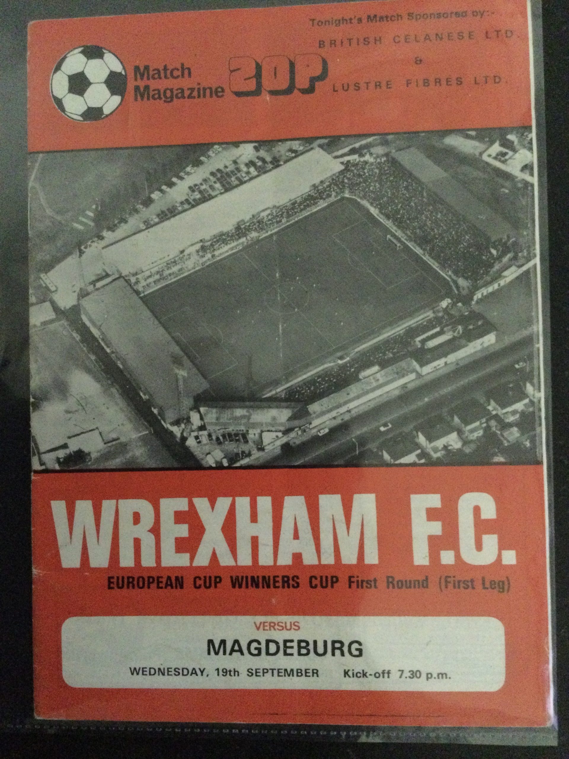Wrexham v Magdeburg E.C.W.C. Match Day Programme 1979