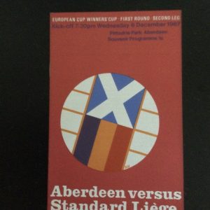Aberdeen v Standard Liege E.C.W.C. Matchday Programme 1967
