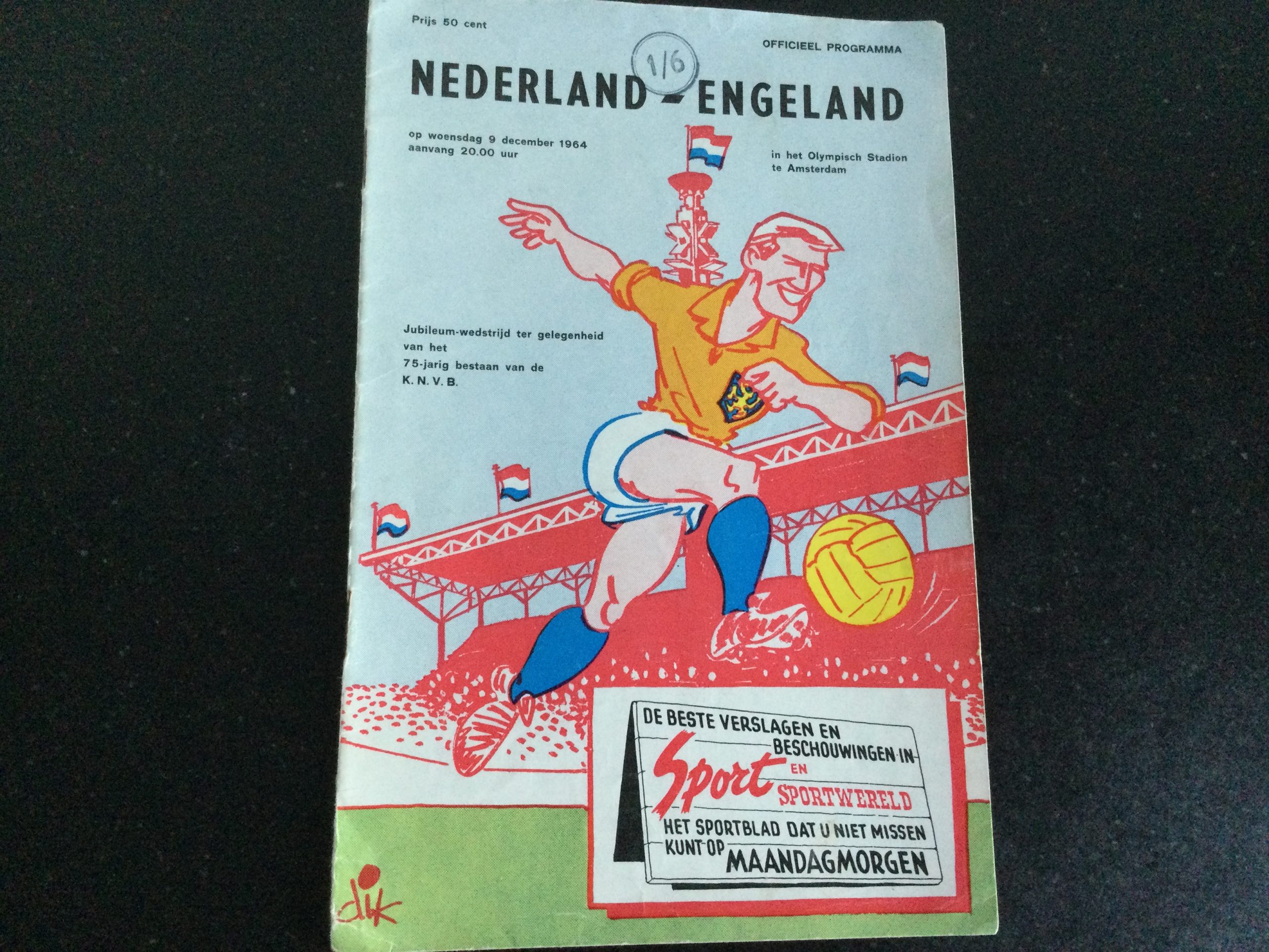 Nederland v England Challenge Match, Match Day Programme 1964