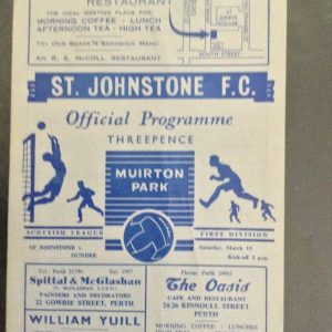 St Johnstone v Dundee Matchday Programme 1966