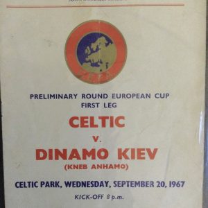 Celtic v Dinamo Kiev European Cup Matchday Programme 1967