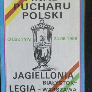 Jagiellonia v Legia Warsaw Poland Cup Final Match Day Programme 1989