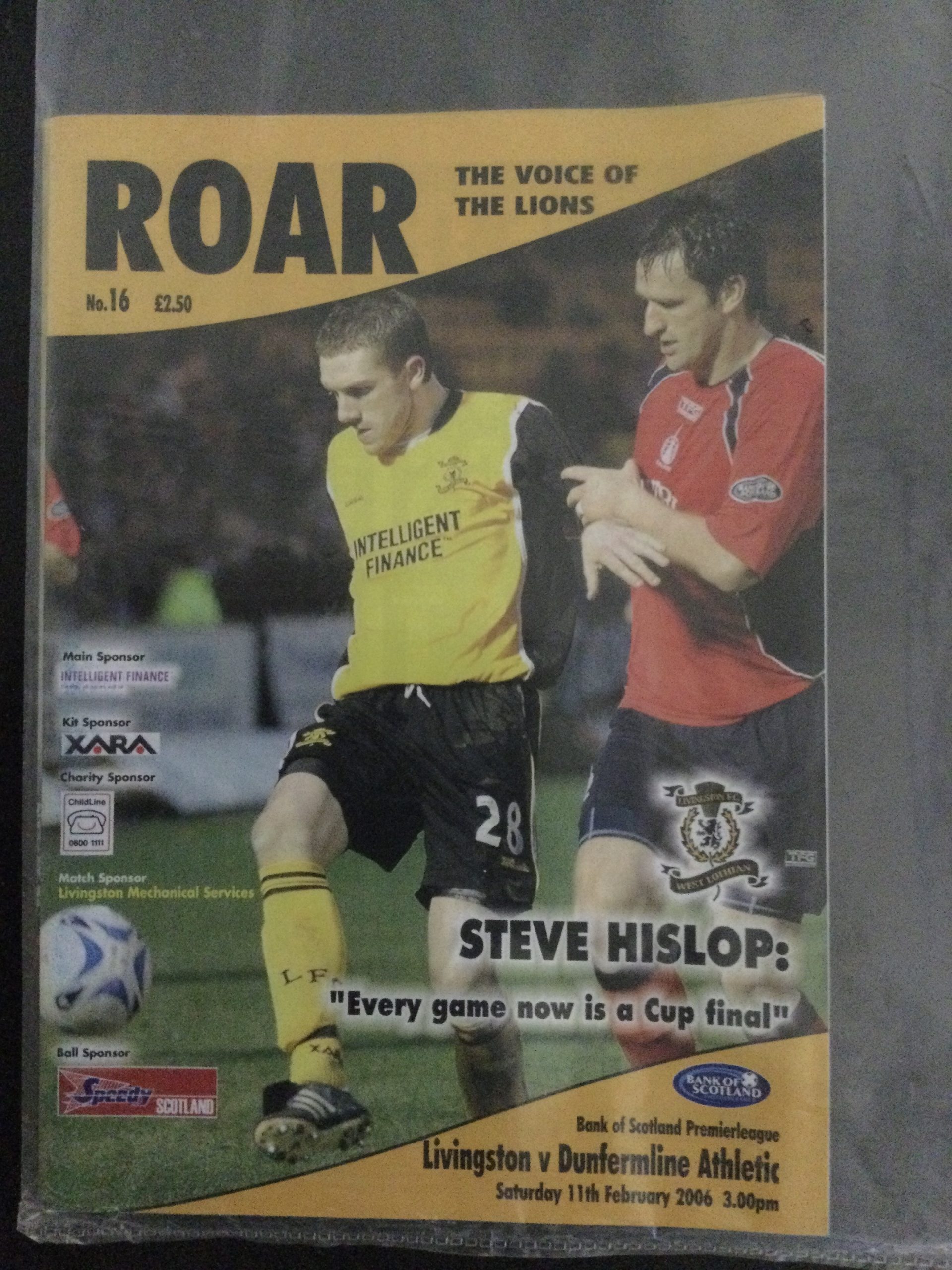 Livingston v Dunfermline Athletic Match Day Programmes 2005/2006
