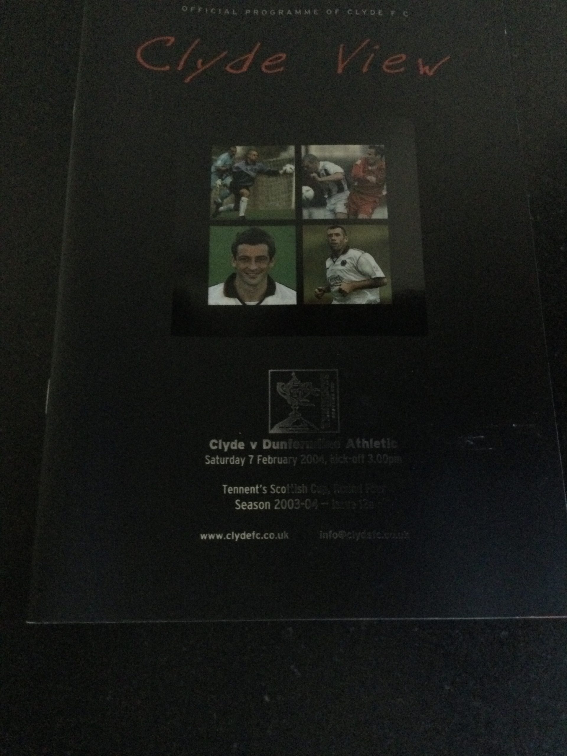 Clyde v Dunfermline Athletic Scottish Cup Match Day Programmes 2004