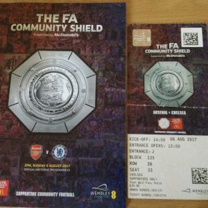 Arsenal v Chelsea Community Shield Match Day Programme c/w Ticket 2017