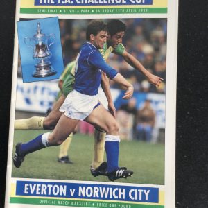 Everton v Norwich City F.A. Cup Semi Final Match Day Programme 1989