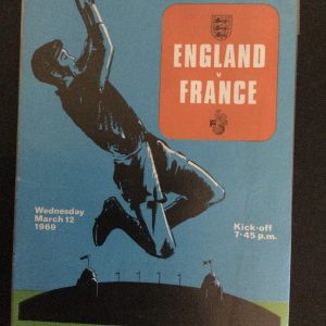 England v France Friendly Match Day Programme 1969
