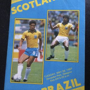 Scotland v Brazil The Rous Cup Match Day Programme 1987