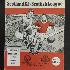 Scotland XI v Scottish League Match Day Programme 1962