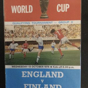 England v Finland W.C. Qualifier Match Day Programme 1976