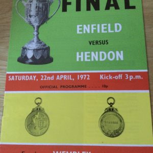 Enfield v Hendon F.A. Amateur Cup Final Match Day Programme 1972