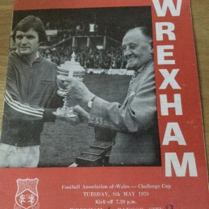 Wrexham v Bangor City Welsh Cup Final Match Day Programme 1978