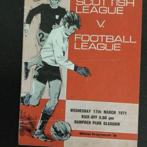 Scottish League v Football League Match Day Programme 1971