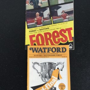 Nottingham Forest v Watford League Cup Semi Final 1st and 2nd Leg Match Day Programmes 1979