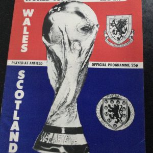 Wales v Scotland World Cup Qualifier Match Day Programme Played at Anfield 1977