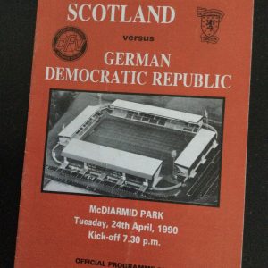 Scotland v German Democratic Republic 'B' International Match Day Programme 1990