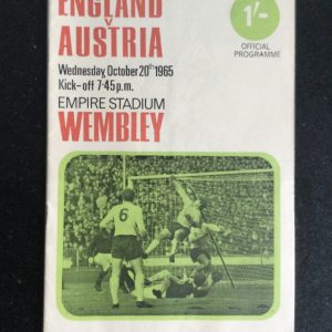 England v Austria International Friendly Matchday Programme 1965