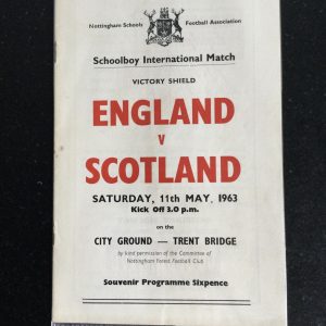 England v Scotland Schools International Victory Shield Matchday Programme 1963