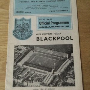 Tottenham Hotspur v Blackpool League Matchday Programme 1965