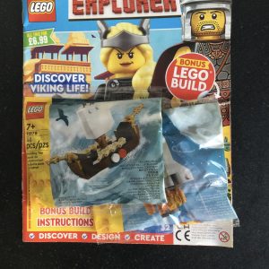 LEGO EXPLORER Exclusive Magazine No 32 Vikings c/w Promotional Polybag Sealed Viking Ship and Bonus LEGO Build