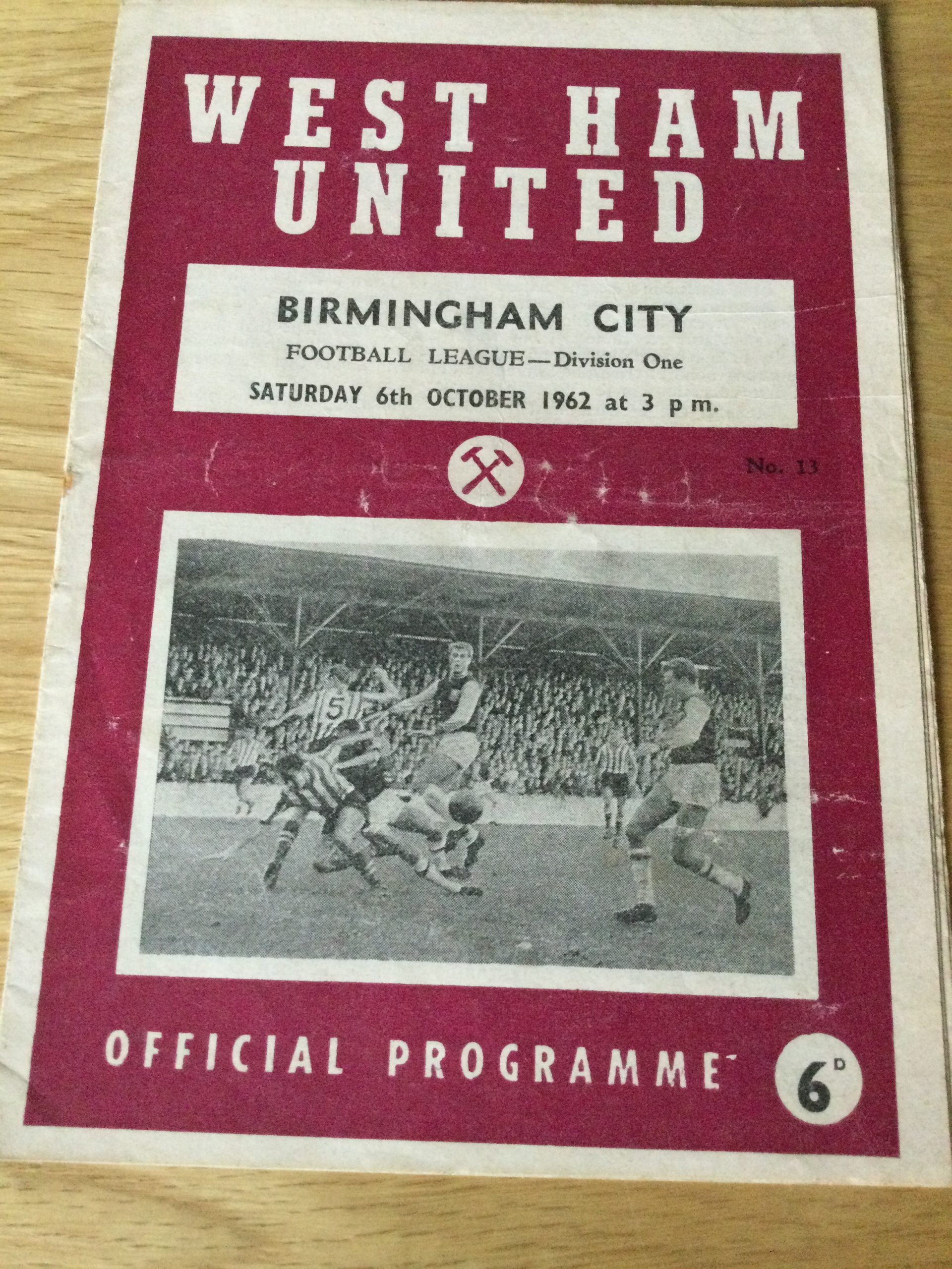 West Ham United v Birmingham City League Matchday Programme 1962