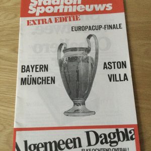 Bayern Munich v Aston Villa European Cup Final Stadium Matchday Programme 1982