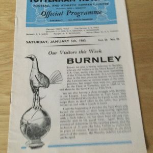 Tottenham Hotspur v Burnley League Matchday Programme 1963