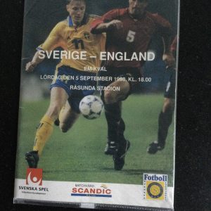 Sweden v England EURO Qualifier Matchday Programme 1998