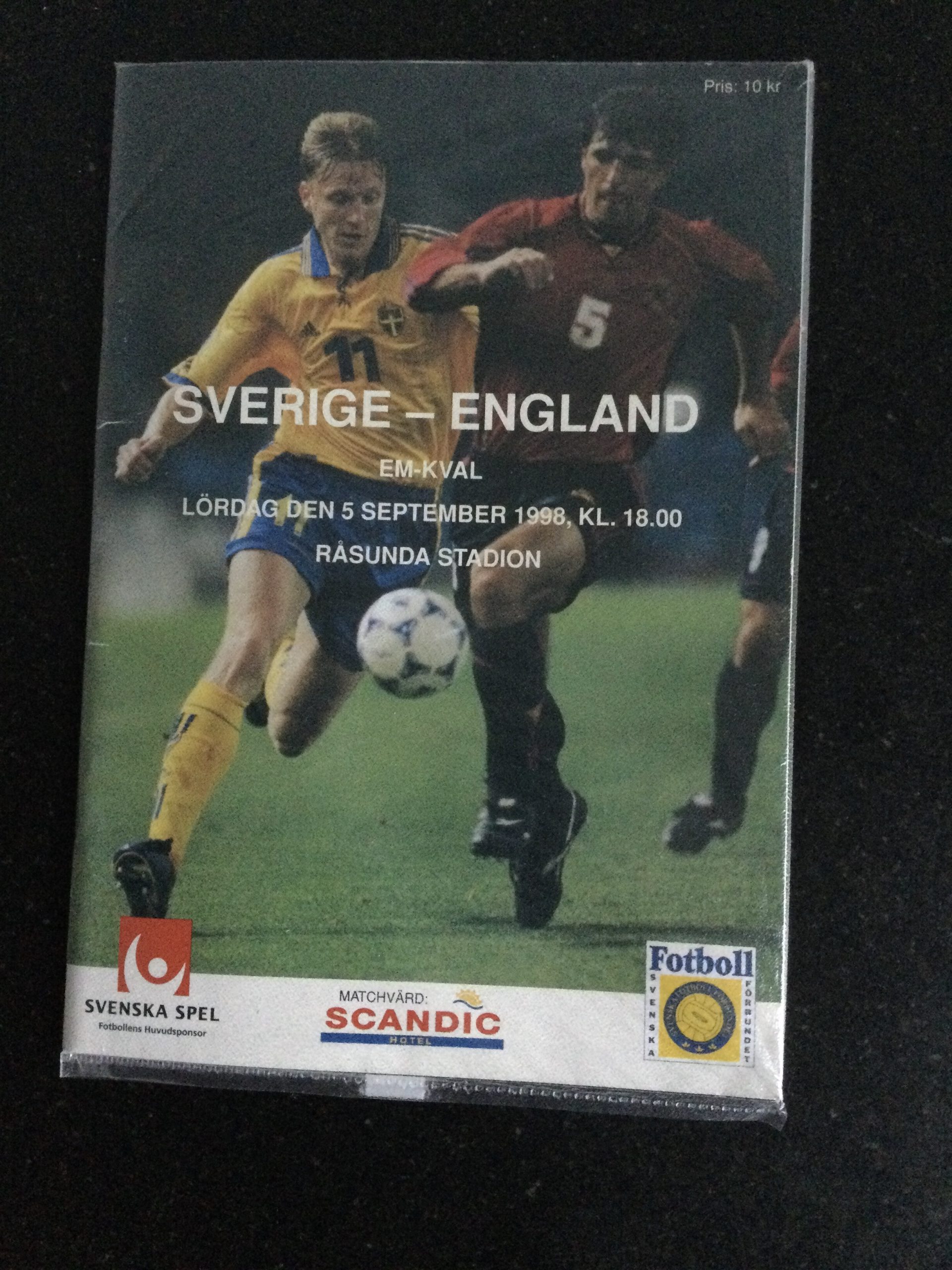 Sweden v England EURO Qualifier Matchday Programme 1998