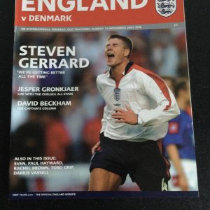 England v Denmark International Friendly Matchday Programme 2003