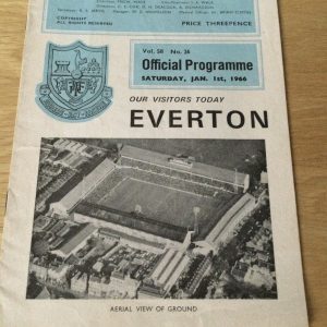 Tottenham Hotspur v Everton League Matchday Programme 1966