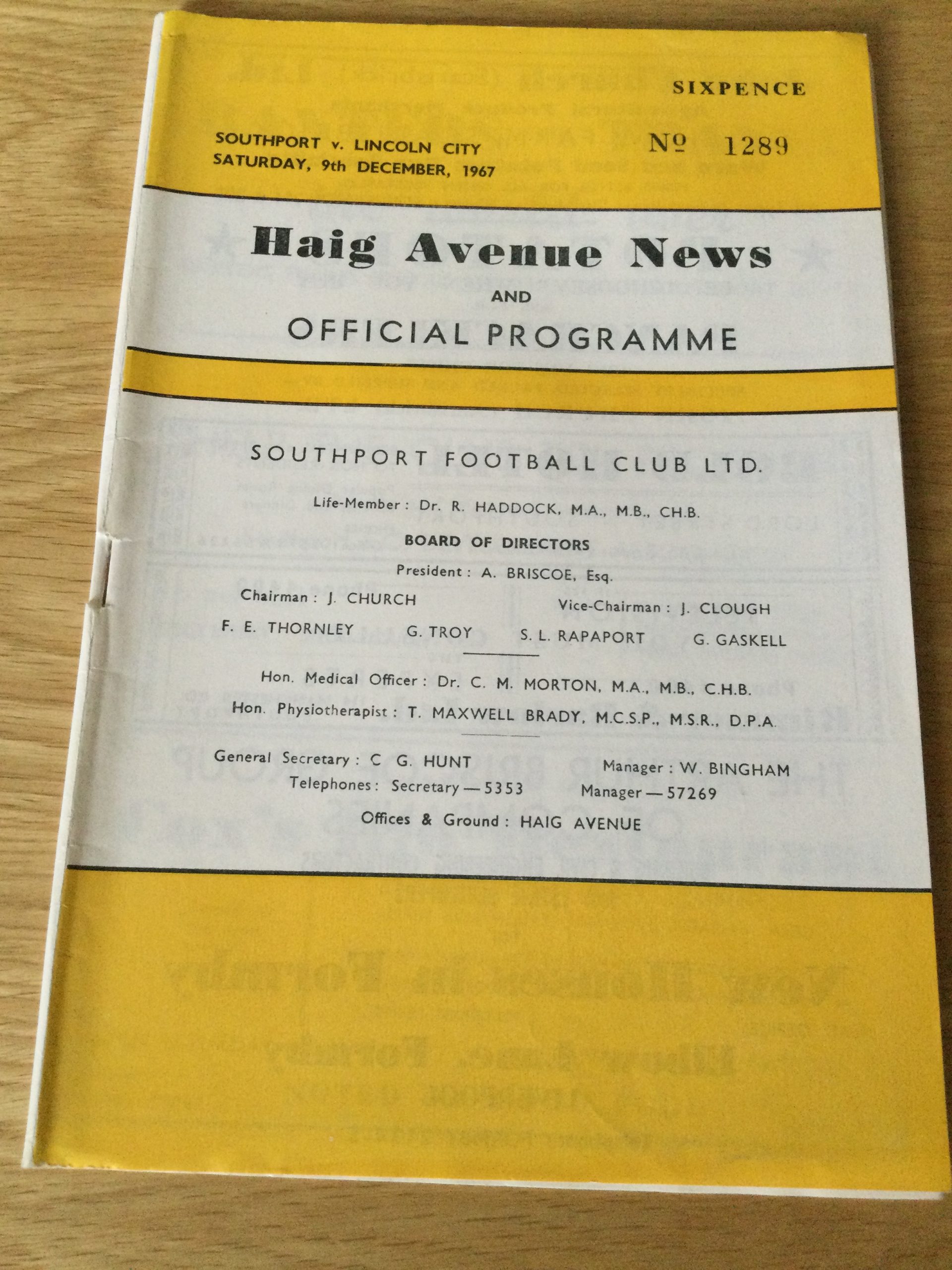 Southport v Lincoln City & Swindon Town League Matchday Programmes 1967 & 1969