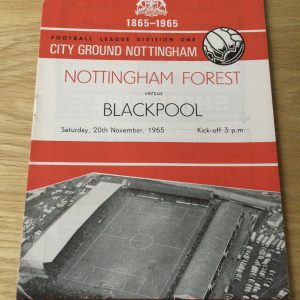 Nottingham Forest v Blackpool League Matchday Programme 1965