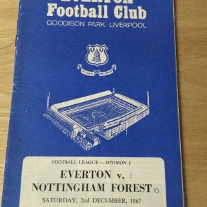 Everton v Nottingham Forest League Matchday Programme 1967