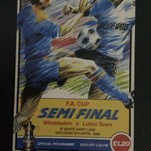 Wimbledon v Luton Town F.A. Cup Semi Final Matchday Programme 1988