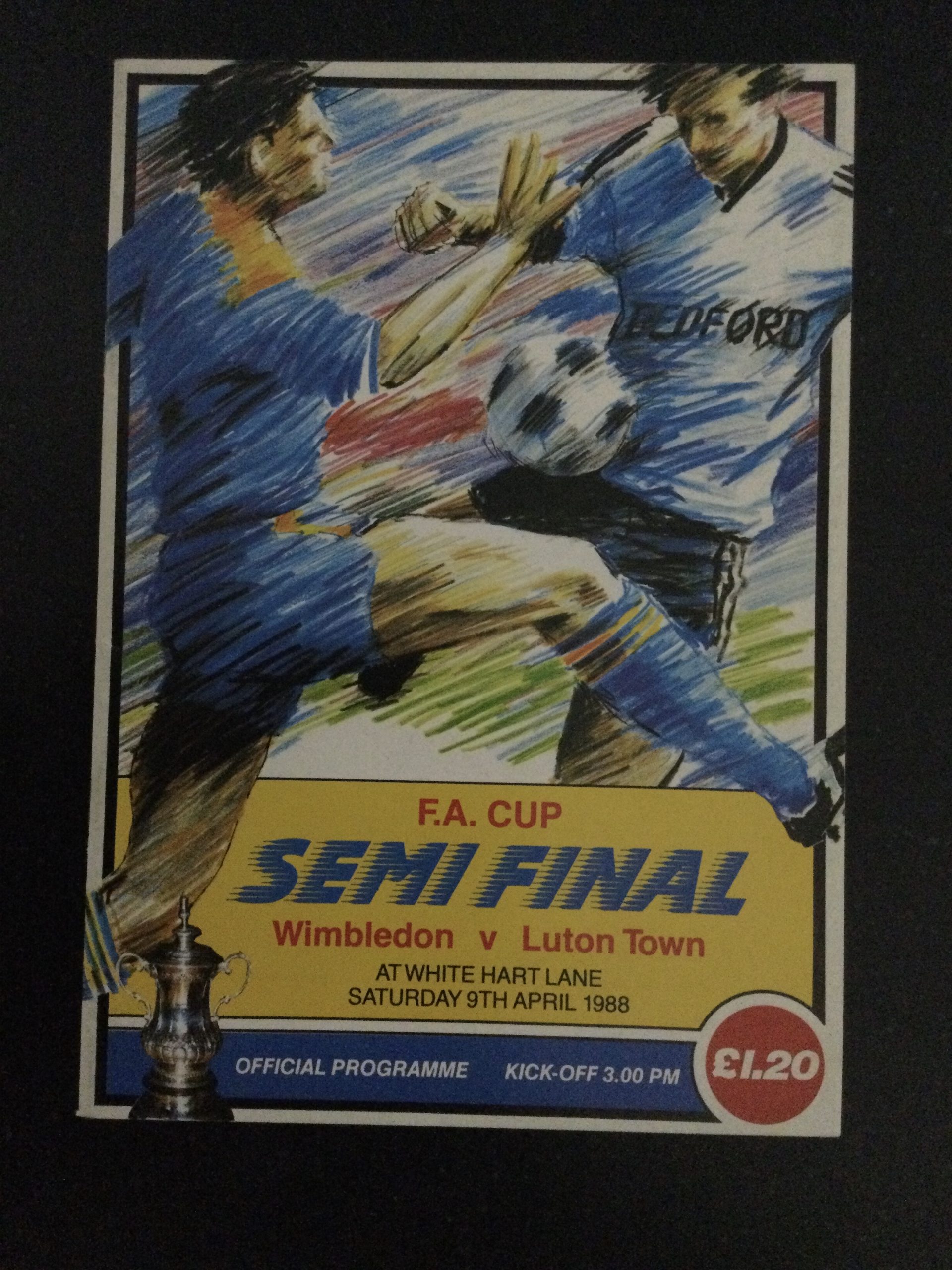 Wimbledon v Luton Town F.A. Cup Semi Final Matchday Programme 1988
