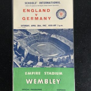 England v Germany Schools' International Matchday Programme
