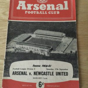 Arsenal v Newcastle United League Matchday Programme 1960