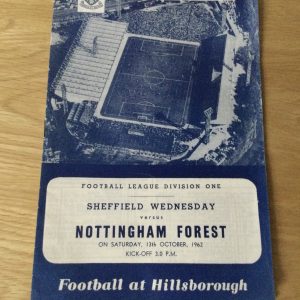 Sheffield Wednesday v Nottingham Forest League Matchday Programme 1962