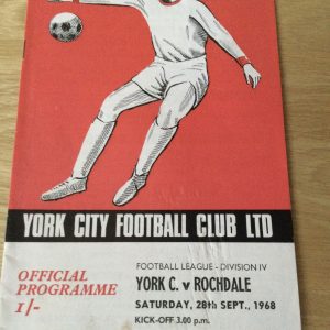York City v Rochdale League Matchday Programme 1968