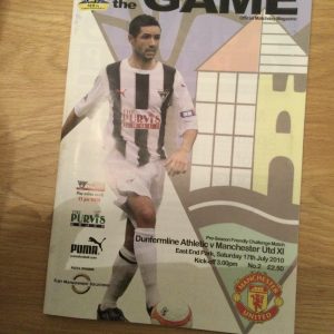 Dunfermline Athletic v Manchester United XI Challenge Match, Matchday Programme 2010