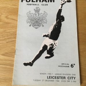 Fulham v Leicester City League Matchday Programme 1966