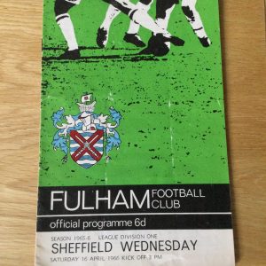 Fulham v Sheffield Wednesday League Matchday Programme 1967
