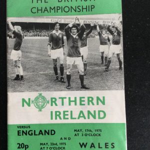 Northern Ireland v England Home International Championship Matchday Programme 1975