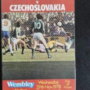 England v Czechoslavakia International Friendly Matchday Programme 1978