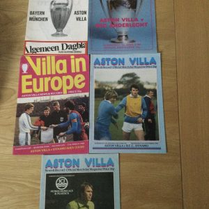 Bayern Munich v Aston Villa European Cup Final Stadium Programme c/w All Home Matchday Programmes 1981/1982