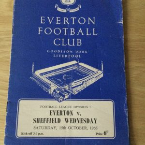 Everton v Sheffield Wednesday League Matchday Programme 1966